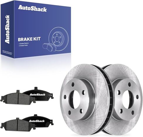 Autoshack Front Brake Kit Replacement for Oldsmobile Alero Cutlass Chevrolet Classic Malibu 1999-2005 Pontiac Grand Am Disc Brake Rotor with Ceramic Brake Pad 10.9" (278.0 mm) RSCD65042-65042-727-2-4 in Saudi Arabia