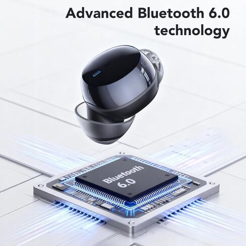 سماعات أذن MS216 Sleep Bluetooth 6.0 خفيفة الوزن في الأذن، سماعات رأس صغيرة للنوم بتصميم صغير للنوم الجانبي، وسادات أذن للنوم، تحجب ضوضاء الشخير، بطارية 60 ساعة، مكالمات عالية الدقة، أسود in Kuwait