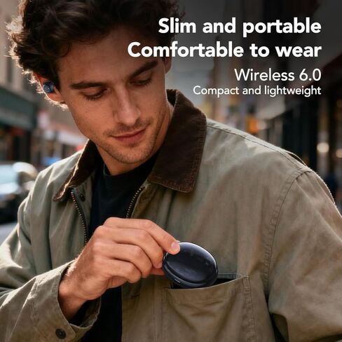 سماعات أذن MS216 Sleep Bluetooth 6.0 خفيفة الوزن في الأذن، سماعات رأس صغيرة للنوم بتصميم صغير للنوم الجانبي، وسادات أذن للنوم، تحجب ضوضاء الشخير، بطارية 60 ساعة، مكالمات عالية الدقة، أسود in Kuwait