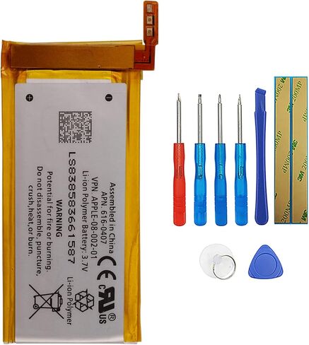بطارية بديلة جديدة 616-0406 616-0467 لجهاز iPod Nano (الجيل الرابع) A1285 MP3، MP4، PMP مع مجموعة الأدوات الفنية. in Kuwait