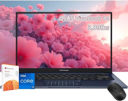 ASUS Vivobook 14 inch Laptop - Intel Core i7-1355U Beat AMD Ryzen 7 4700U -24GB RAM -1TB SSD -Windows 11 Pro -Office 365 One Year - School College Student - Business Computadora Portátil in Kuwait