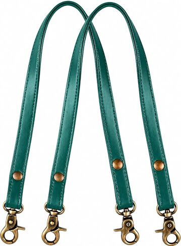 Hell Blues Purse Straps Replacement Full Grain Leather - Premium Straps with Brass Clips for Handbag shoulder bag - 2 Pcs (Green) 24" inches in Saudi Arabia
