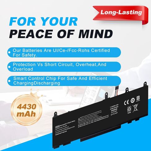 51.3Wh WP03XL M73466-005 Battery Replacement for HP EliteBook 830 835 840 845 860 865 G9 G10/ 840 860 G11/EliteBook X360 1040 G9 G10 2-in-1 in Kuwait