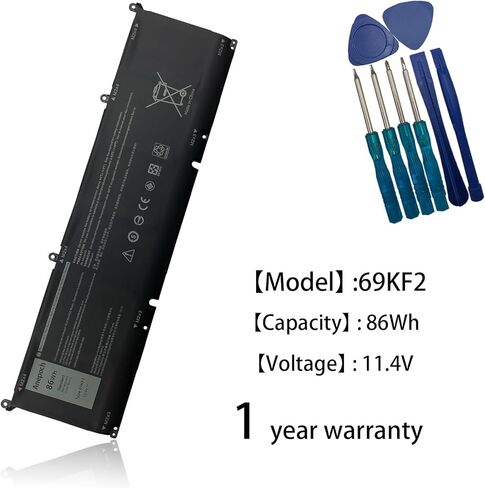 69KF2 استبدال بطارية الكمبيوتر المحمول Dell XPS 15 9500 Alienware M15 R3 R4 M17 Precision 5550 Series Notebook 8FCTC 070N2F 08FCTC 70N2F 11.4V 86Wh 7167mAh 6-Cell in Kuwait