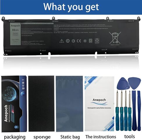69KF2 استبدال بطارية الكمبيوتر المحمول Dell XPS 15 9500 Alienware M15 R3 R4 M17 Precision 5550 Series Notebook 8FCTC 070N2F 08FCTC 70N2F 11.4V 86Wh 7167mAh 6-Cell in Kuwait