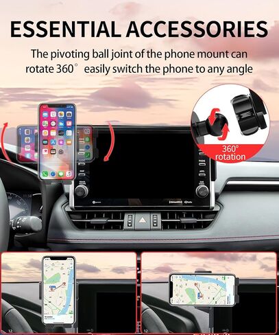Car Phone Holder for Toyota RAV4 2022 Accessories 9 Inch Screen Fixed Clip Cell Phone Mount Hands-Free 360 Degree Rotation in Kuwait