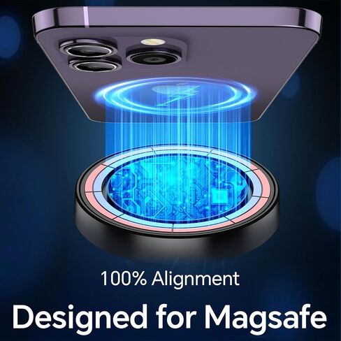 Coolpow لشاحن السيارة اللاسلكي Magsafe حامل هاتف شحن لاسلكي مغناطيسي مع حامل كروي 1 بوصة (25 مم) 【مغناطيس فائق】حامل كروي 1 بوصة لشاحن MagSafe متوافق مع حامل ذاكرة الوصول العشوائي وذراع مقبس مزدوج in Kuwait