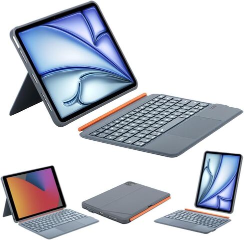 Detachable Keyboard Case for iPad 11 A16/10th Generation/Air 11-inch M3 2025/M2, Bluetooth Backlit Trackpad Keyboard Slim Cover for iPad Pro 11 (1st/2nd/3rd/4th) & iPad Air 5/4,Grey in Kuwait