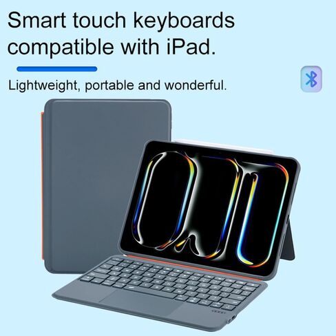 Detachable Keyboard Case for iPad 11 A16/10th Generation/Air 11-inch M3 2025/M2, Bluetooth Backlit Trackpad Keyboard Slim Cover for iPad Pro 11 (1st/2nd/3rd/4th) & iPad Air 5/4,Grey in Kuwait