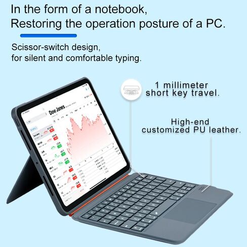 Detachable Keyboard Case for iPad 11 A16/10th Generation/Air 11-inch M3 2025/M2, Bluetooth Backlit Trackpad Keyboard Slim Cover for iPad Pro 11 (1st/2nd/3rd/4th) & iPad Air 5/4,Grey in Kuwait