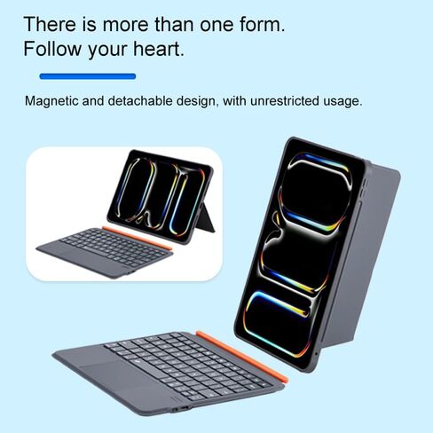 Detachable Keyboard Case for iPad 11 A16/10th Generation/Air 11-inch M3 2025/M2, Bluetooth Backlit Trackpad Keyboard Slim Cover for iPad Pro 11 (1st/2nd/3rd/4th) & iPad Air 5/4,Grey in Kuwait
