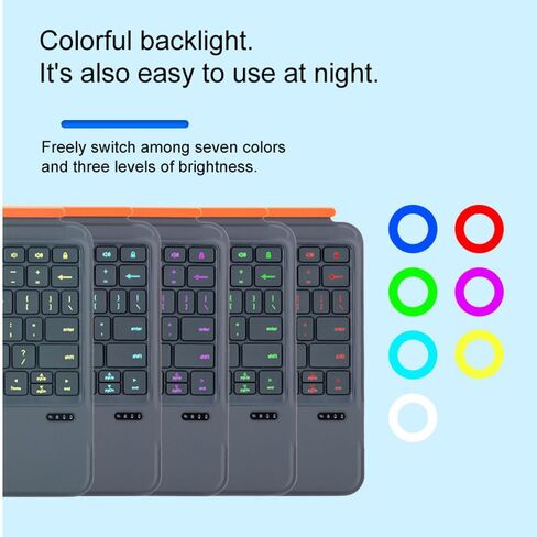 Detachable Keyboard Case for iPad 11 A16/10th Generation/Air 11-inch M3 2025/M2, Bluetooth Backlit Trackpad Keyboard Slim Cover for iPad Pro 11 (1st/2nd/3rd/4th) & iPad Air 5/4,Grey in Kuwait