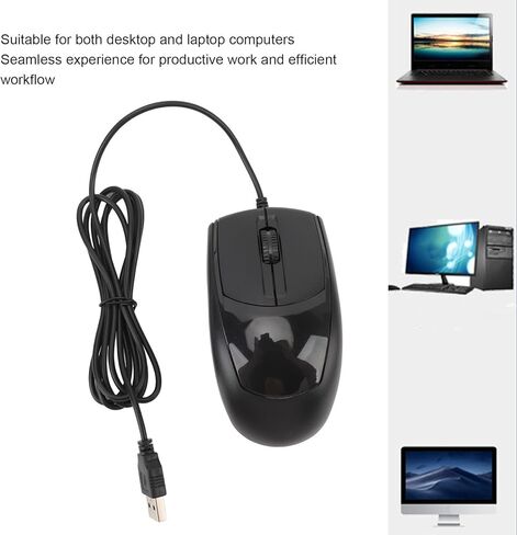 FOSA 1200 DPI Ergonomic Wired Gaming Mouse, Silent Click USB Mouse for Office and Laptop, Designed for Comfort and Efficiency, Compatible with Desktops and Laptops in Kuwait