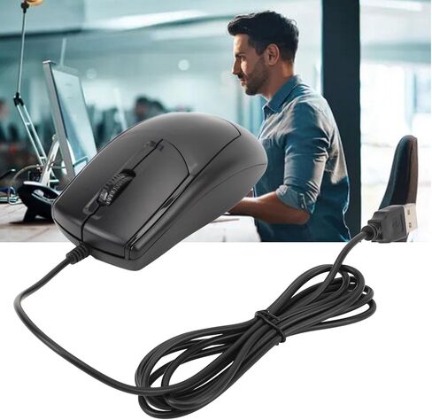 FOSA 1200 DPI Ergonomic Wired Gaming Mouse, Silent Click USB Mouse for Office and Laptop, Designed for Comfort and Efficiency, Compatible with Desktops and Laptops in Kuwait