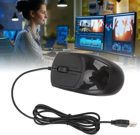 FOSA 1200 DPI Ergonomic Wired Gaming Mouse, Silent Click USB Mouse for Office and Laptop, Designed for Comfort and Efficiency, Compatible with Desktops and Laptops in Kuwait