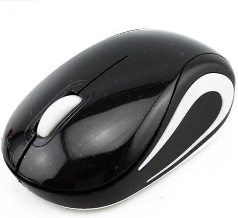 ماوس لاسلكي صغير، ماوس لاسلكي خفيف الوزن ومحمول صامت، مع قابس وتشغيل جهاز استقبال USB 2.4 جيجا، للأطفال الصغار في المدرسة والسفر إلى المنزل، لأجهزة الكمبيوتر المحمول/الكمبيوتر الشخصي/الكمبيوتر، هدية للأطفال الأولاد والبنات (أسود) in Kuwait