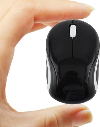 ماوس لاسلكي صغير، ماوس لاسلكي خفيف الوزن ومحمول صامت، مع قابس وتشغيل جهاز استقبال USB 2.4 جيجا، للأطفال الصغار في المدرسة والسفر إلى المنزل، لأجهزة الكمبيوتر المحمول/الكمبيوتر الشخصي/الكمبيوتر، هدية للأطفال الأولاد والبنات (أسود) in Kuwait