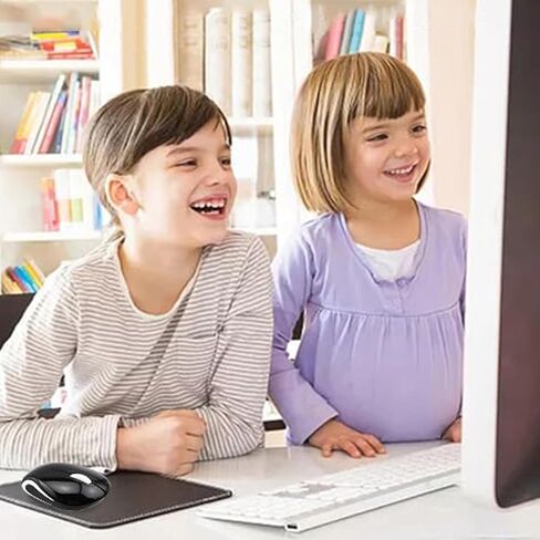 ماوس لاسلكي صغير، ماوس لاسلكي خفيف الوزن ومحمول صامت، مع قابس وتشغيل جهاز استقبال USB 2.4 جيجا، للأطفال الصغار في المدرسة والسفر إلى المنزل، لأجهزة الكمبيوتر المحمول/الكمبيوتر الشخصي/الكمبيوتر، هدية للأطفال الأولاد والبنات (أسود) in Kuwait