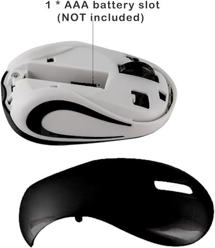 ماوس لاسلكي صغير، ماوس لاسلكي خفيف الوزن ومحمول صامت، مع قابس وتشغيل جهاز استقبال USB 2.4 جيجا، للأطفال الصغار في المدرسة والسفر إلى المنزل، لأجهزة الكمبيوتر المحمول/الكمبيوتر الشخصي/الكمبيوتر، هدية للأطفال الأولاد والبنات (أسود) in Kuwait