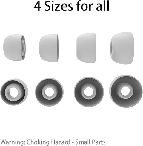 [8 أزواج] أطراف أذن بديلة لسماعات Samsung Galaxy Buds Pro R190، مع مجموعة تنظيف 3 في 1، أطراف أذن من السيليكون (XS/S/M/L) باللون الأبيض in Kuwait
