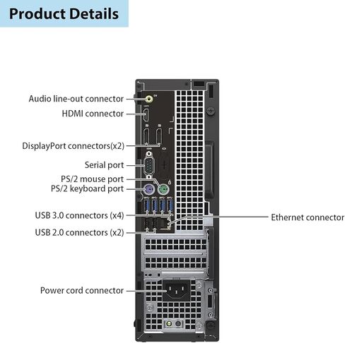 كمبيوتر مكتبي Dell Optiplex 7050 SFF | كور i5-7500، 4 كور| ذاكرة وصول عشوائي DDR4 سعة 8 جيجابايت | 256 جيجا اس اس دي | يو اس بي واي فاي + بلوتوث | ويندوز 11 برو | لوحة المفاتيح والماوس (متجدد) in Kuwait