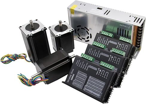 3 محاور Nema23 57HS112 3Nm 3A مجموعة محرك متدرج مع سائق المحرك DM542 + 5 محاور DB25 تحكم + 350 واط 36 فولت مصدر الطاقة ل in Kuwait