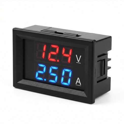 Eiechip LED Digital Voltmeter Ammeter, Mini DC Digital Multimeter 100V 10A, Blue Red LED Amp Dual Digital Display Volt Meter Gauge, Car Current Monitor Tester 0.28" in Saudi Arabia