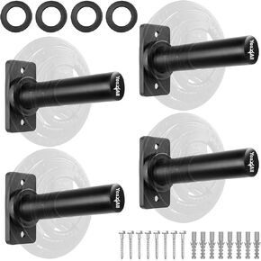 Yes4All Vertical Wall Mounted Olympic Barbell Holder, Barbell Storage Rack, Hanging Barbell Rack for Home Fitness Equipment in Kuwait