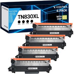 TN830XL Toner Cartridge Compatible Replacement for Brother TN830XL TN830 XL/V/R TN 830 for Brother DCP-L2640DW HL-L2460DW HL-L2480DW HL-L2400D HL-L2405W MFC-L2820DW Printers (4 Black) in Saudi Arabia