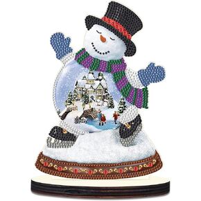 MVVMTOP Diamond Painting Christmas House Desktop Ornaments DIY Artificial Diamond Art Christmas Table Paint by Number Mosaic Arts Crafts Home Living Room Office Christmas Table Top Decor Gift in Kuwait
