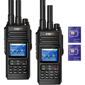 أجهزة اتصال لاسلكية شبكة KSUN 4G أجهزة راديو POC مجانية مدى الحياة مع بطاقة SIM مسبقة الدفع محمولة باليد ذات وضع مزدوج UHF IP68 مقاوم للماء وهدايا غير محدودة للمشي في الهواء الطلق والتخييم CT67P (عبوتان) in Kuwait