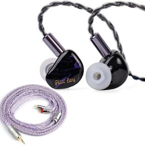 Linsoul Kiwi Ears Cadenza in Ear Earphones(Purple) + Tripowin Zonie 16 Core Silver Plated Purple Cable(2pin-0.78mm, 3.5mm) in Kuwait