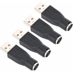 4 حزم محول PS/2 إلى USB - محول PS/2 أنثى إلى USB ذكر للوحة المفاتيح والماوس، محول معدني، التوصيل والتشغيل in Kuwait