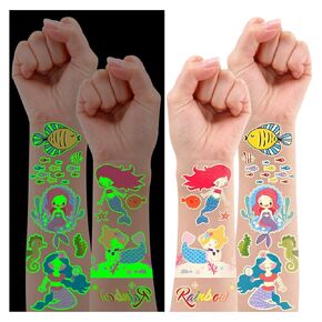 Partywind 290 Styles (30 Sheets) Luminous Space Tattoos for Kids Party Decorations, Glow Outer Space Party Supplies Favors with Astronaut/Rocket/Planet, Kids Gifts Games for Glow Party in Kuwait