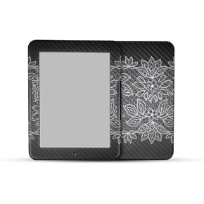 Carbon Fiber Tablet Skin Compatible with Barnes & Noble Nook GlowLight 4 (2021) - Floral Lace - Premium 3M Vinyl Protective Wrap Decal Cover - Easy to Apply | Crafted in The USA by MightySkins in Kuwait