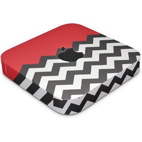 Skin Compatible with Apple Mac Mini M2 (2023) - Red Chevron - Premium 3M Vinyl Protective Wrap Decal Cover - Easy to Apply | Crafted in The USA by MightySkins in Kuwait