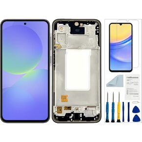 لشاشة Samsung Galaxy A36 5G بديلة لشاشة Samsung Galaxy A366 LCD باللون الأسود مع إطار لهاتف Samsung Galaxy A36 SM-A366U أجزاء إصلاح مجموعة شاشة اللمس in Kuwait