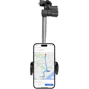 Car Rearview Mirror Phone Holder, Multifunctional Anti-Shake 360° Rotating Auto Smartphone Bracket, Universal Retractable & Hideable Navigation Mount for Most Cars, Cell Phones(Black) in Kuwait