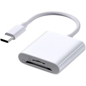 قارئ بطاقات USB C SD TF، محول بطاقة ذاكرة من النوع C بفتحة مزدوجة، قارئ بطاقات Micro SD لعرض كاميرا Trail متوافق مع iPhone 17/16/15 وiPad وMacBook وAndroid Galaxy وكاميرا رقمية للكمبيوتر المحمول in Kuwait