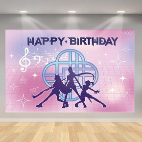 5x3FT Purple Demon Birthday Decorations, Pop Singer Music Backdrop for Girls Boy Party Supplies in Kuwait