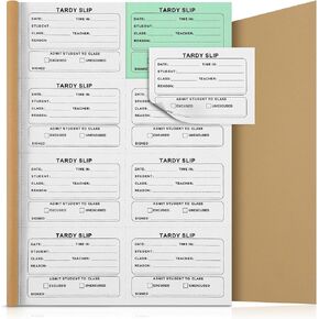كتاب Engrowtic قطعتين من كتاب Tardy Slip مع نسخ مكررة غير كربونية وزلات متأخرة لكل كتاب، سهل الإزالة، نموذج بدون كربون، سجل نسخ الكتب لتسجيل الطلاب في وقت متأخر من المدرسة (أبيض وأحمر) in Kuwait