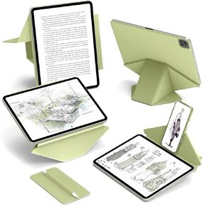 JKSML Dynamic Folio Case for iPad Pro 11-Inch 4th/3rd/2nd/1st Gen (2022/2021/2020/2018) with Detachable Pencil Holder, 20+ Multi-Angle Origami Cover, Ergonomic & Slim & Powerful Magnetic - Black in Kuwait