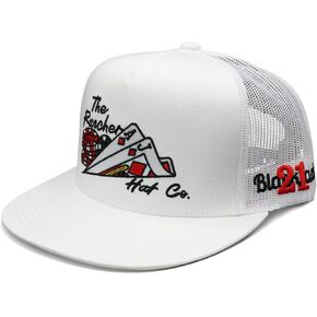 21 Blackjack- White Flatbill Trucker Snapback- Adjustable-Unisex in Saudi Arabia