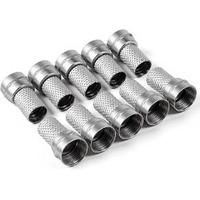 10PCS Coax Cable Connector Rg6 F-Type Twist-On 75 Ohm Rg6 Coaxial Adapters Coaxials Cable Quick Connector for Coax Cables, Wall Mounted TV, Wall Plates, Antenna, Splitter, Amplifier in Kuwait