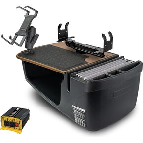 AutoExec Efficiency GripMaster Car Desk for Your Vehicle Workstation and Mobile Office, Bourbon Brown, with 400 watt Power Inverter, Printer Stand and Tablet Mount in Saudi Arabia