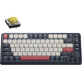 JamesDonkey J1 Low-Profile Wireless Mechanical Keyboard - QMK/VIA RGB Backlit, Hot-Swappable Banana Switch, 2.4 GHz Bluetooth, PBT Keycaps, 75% Layout Mac/Win/Linux for Office/Gaming - Dark Blue in Saudi Arabia