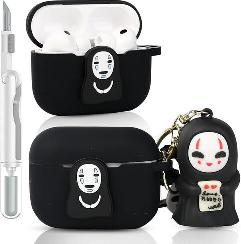 حافظة لجهاز AirPods Pro 3 | لسماعات AirPods Pro الجيل الثالث 2025 | غطاء سيليكون | الحماية الكاملة | تصميم الجلد الكرتون | مع أدوات التنظيف | وأنماط مختلفة سلسلة المفاتيح لطيف دمية لصبي فتاة (BKSD) in Kuwait