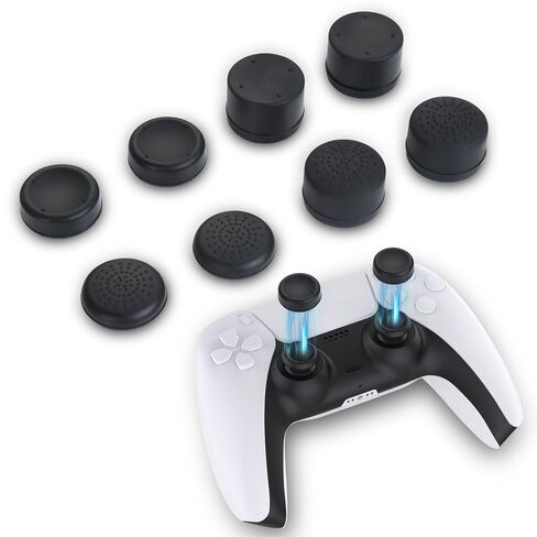 أغطية قبضة بديلة لعصا التحكم ELUTENG لجهاز تحكم PS4/PS5 8 قطع مضادة للانزلاق ومضادة للالتصاق ومضادة للخدش، أغطية عصا التحكم لوحدة تحكم عصا التحكم استبدال زر إصلاح الجزء in Kuwait