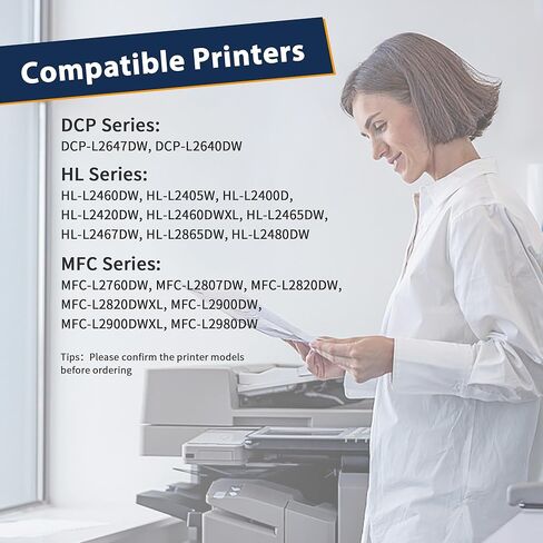خرطوشة حبر TN830XL ​​متوافقة مع بديل Brother TN830XL ​​TN830 XL/V/R TN 830 لطابعات Brother DCP-L2640DW HL-L2460DW HL-L2480DW HL-L2400D HL-L2405W MFC-L2820DW (4 أسود) in Kuwait
