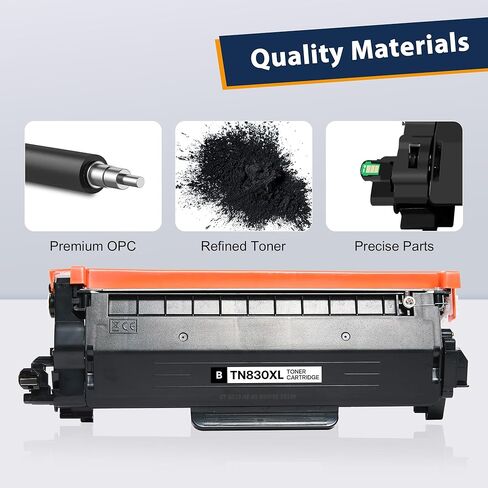خرطوشة حبر TN830XL ​​متوافقة مع بديل Brother TN830XL ​​TN830 XL/V/R TN 830 لطابعات Brother DCP-L2640DW HL-L2460DW HL-L2480DW HL-L2400D HL-L2405W MFC-L2820DW (4 أسود) in Kuwait